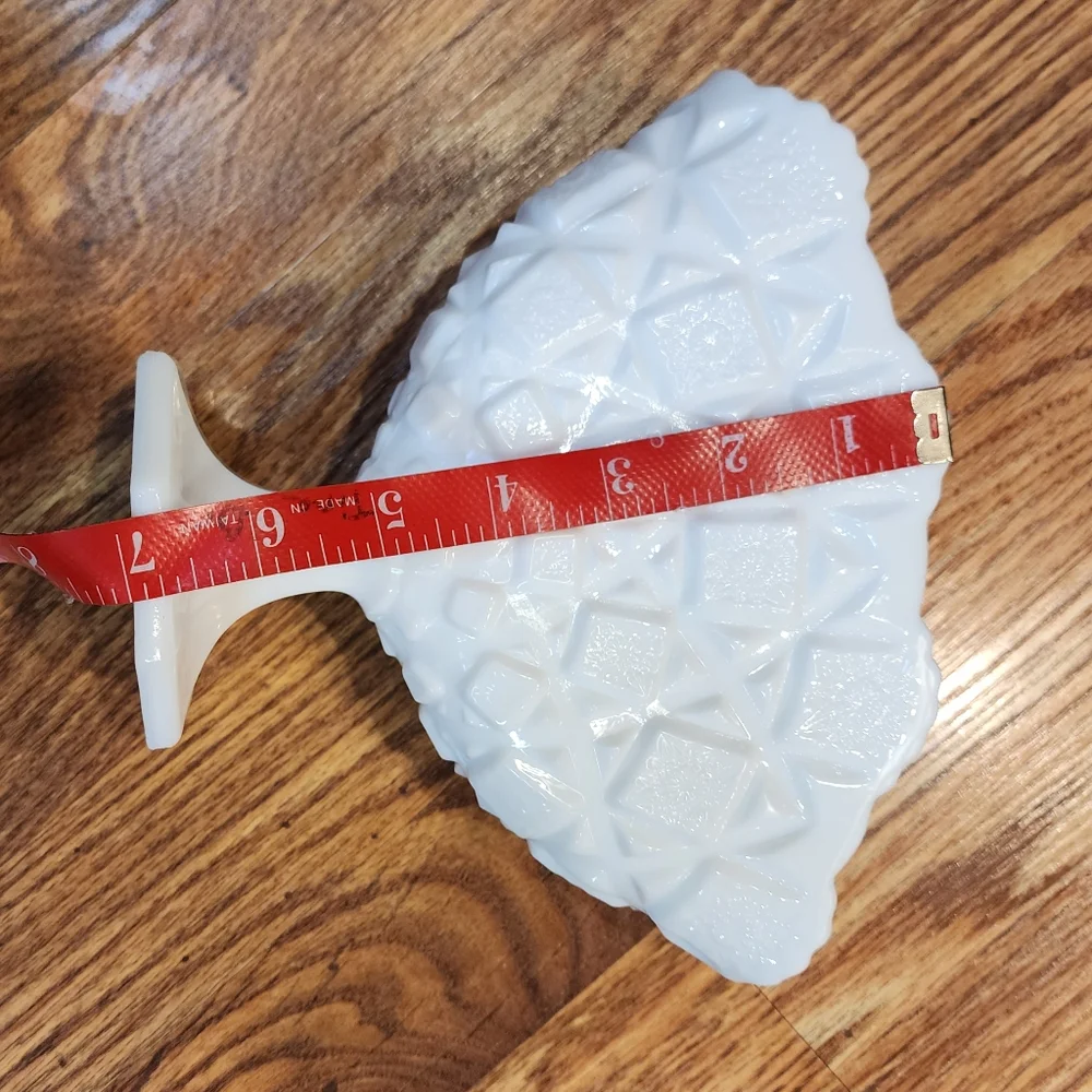 Vintage Milk Glass Vase Planter Old Quilt PatternWestmoreland Vintage